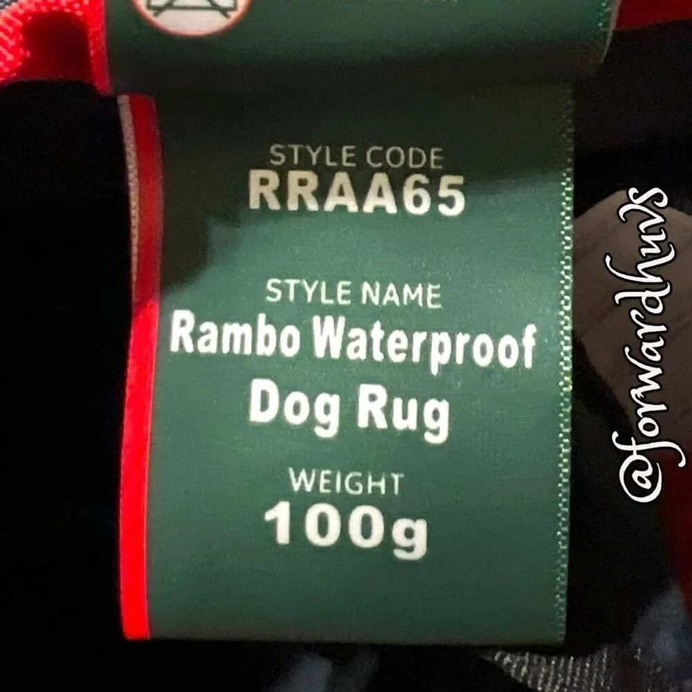 Horseware Rambo Waterproof Dog Coat, 10” Navy and Red